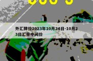 外汇牌价2023年10月24日-10月23日汇率中间价