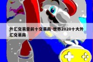 外汇交易量前十交易商-世界2020十大外汇交易商