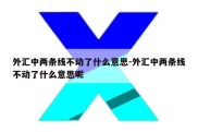 外汇中两条线不动了什么意思-外汇中两条线不动了什么意思呢