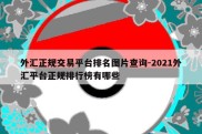 外汇正规交易平台排名图片查询-2021外汇平台正规排行榜有哪些