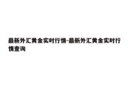 最新外汇黄金实时行情-最新外汇黄金实时行情查询