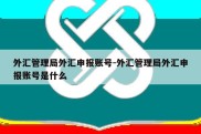 外汇管理局外汇申报账号-外汇管理局外汇申报账号是什么