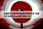 正规外汇交易平台app排行榜前十名-正规外汇交易平台app排行榜前十名