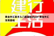 黄金外汇新手入门基础知识pdf-黄金外汇交易基础