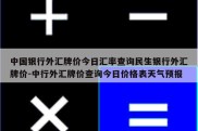 中国银行外汇牌价今日汇率查询民生银行外汇牌价-中行外汇牌价查询今日价格表天气预报