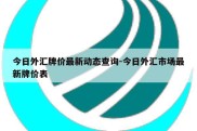 今日外汇牌价最新动态查询-今日外汇市场最新牌价表