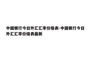 中国银行今日外汇汇率价格表-中国银行今日外汇汇率价格表最新