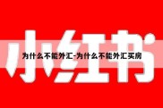 为什么不能外汇-为什么不能外汇买房