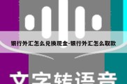 银行外汇怎么兑换现金-银行外汇怎么取款