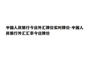 中国人民银行今日外汇牌价实时牌价-中国人民银行外汇汇率今日牌价