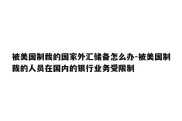 被美国制裁的国家外汇储备怎么办-被美国制裁的人员在国内的银行业务受限制