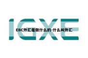 EBC外汇是做什么的-什么叫外汇