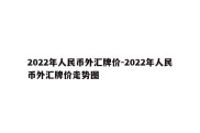 2022年人民币外汇牌价-2022年人民币外汇牌价走势图