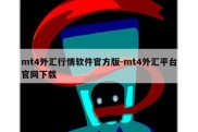 mt4外汇行情软件官方版-mt4外汇平台官网下载