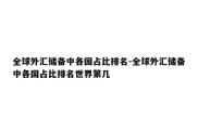 全球外汇储备中各国占比排名-全球外汇储备中各国占比排名世界第几