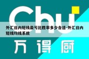 外汇日内短线盈亏比胜率多少合适-外汇日内短线均线系统