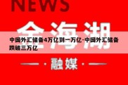 中国外汇储备4万亿到一万亿-中国外汇储备跌破三万亿