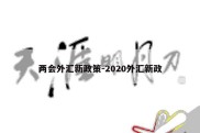 两会外汇新政策-2020外汇新政