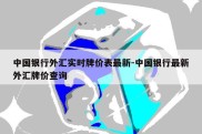 中国银行外汇实时牌价表最新-中国银行最新外汇牌价查询