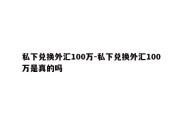 私下兑换外汇100万-私下兑换外汇100万是真的吗