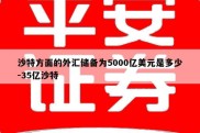 沙特方面的外汇储备为5000亿美元是多少-35亿沙特