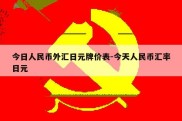 今日人民币外汇日元牌价表-今天人民币汇率日元