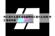 外汇是什么意思通俗解释外汇是什么东西-外汇是啥东西