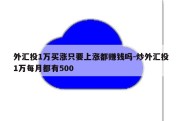 外汇投1万买涨只要上涨都赚钱吗-炒外汇投1万每月都有500