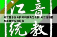 外汇基本面分析实训报告怎么做-外汇行情基本面分析实验报告