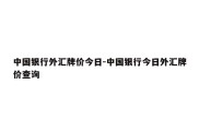 中国银行外汇牌价今日-中国银行今日外汇牌价查询