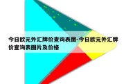 今日欧元外汇牌价查询表图-今日欧元外汇牌价查询表图片及价格