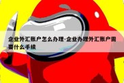 企业外汇账户怎么办理-企业办理外汇账户需要什么手续