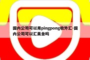 国内公司可以用pingpong收外汇-国内公司可以汇美金吗