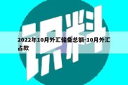 2022年10月外汇储备总额-10月外汇占款