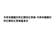 今天中国银行外汇牌价汇率表-今天中国银行外汇牌价汇率表是多少