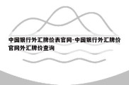 中国银行外汇牌价表官网-中国银行外汇牌价官网外汇牌价查询