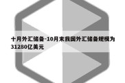 十月外汇储备-10月末我国外汇储备规模为31280亿美元